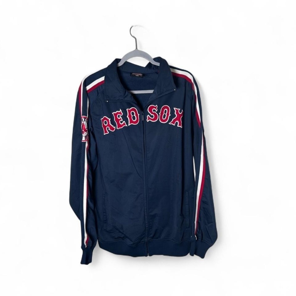Stitches Mens Navy Boston Red Sox Track Jacket Full Zip Baseball Large
